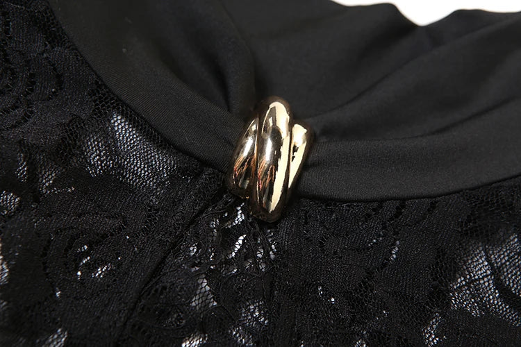 Noir Lace Peekaboo Maxi