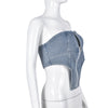 Andie Denim Strapless Crop Top