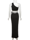 Noir Tie Up Two Piece Set