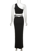 Noir Tie Up Two Piece Set