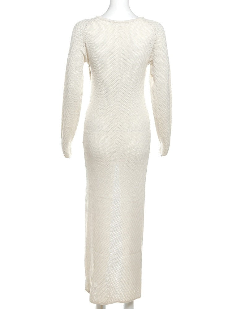 Kiana Color-block Knit Sweater Maxi