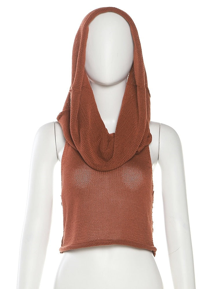 Rosie Crochet Hooded Top