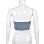 Andie Denim Strapless Crop Top