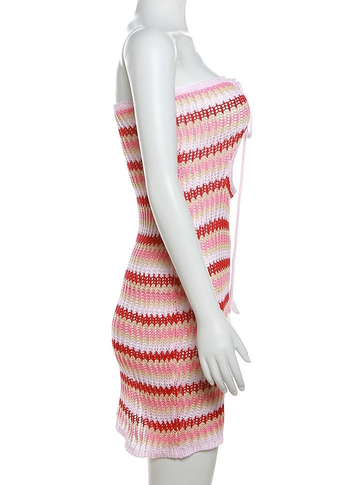 Candy Stripe Knit Mini
