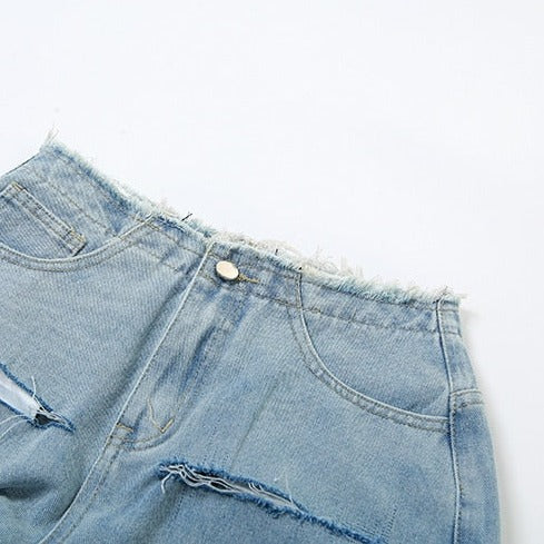 Halle Distressed Denim Boyfriend Jeans