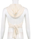 Hooded Backless Tie Waist Cropped Tank