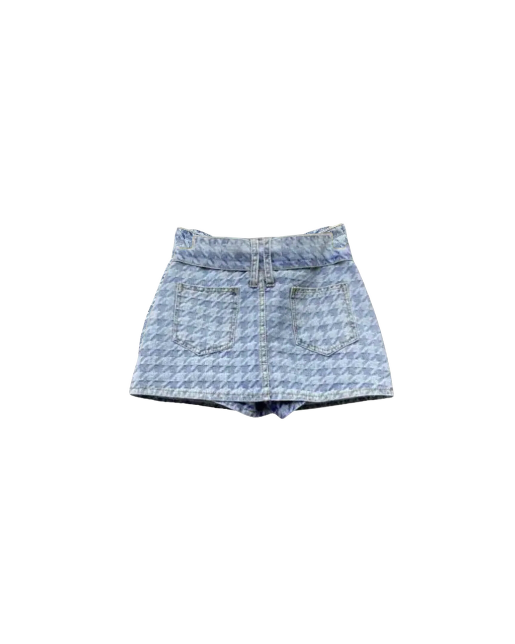 Denim Houndstooth Mini Skort