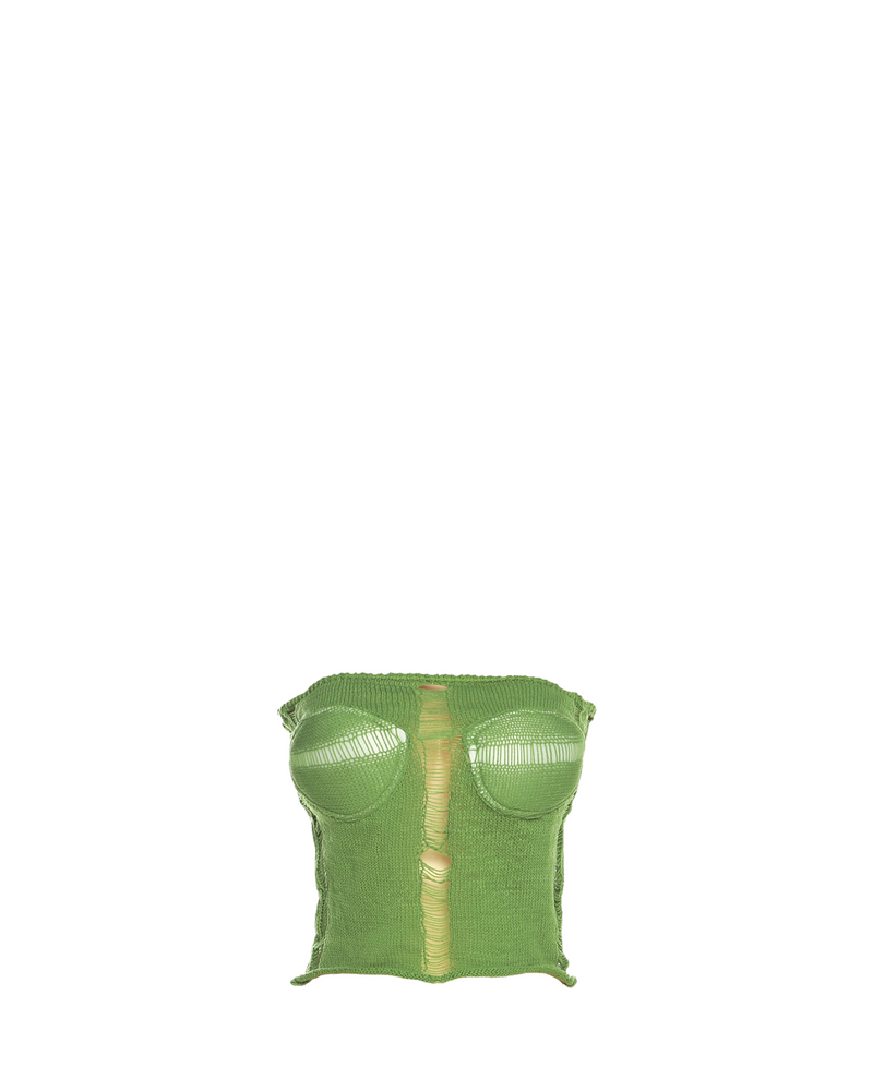 Lime Knit Tube Top