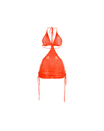 Distressed Crochet Halter Mini Dress