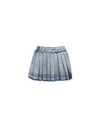 Baddie Pleated Washed Denim Mini Skirt