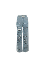 Halle Distressed Denim Boyfriend Jeans