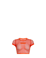Short Sleeve Mesh Cropped Tee