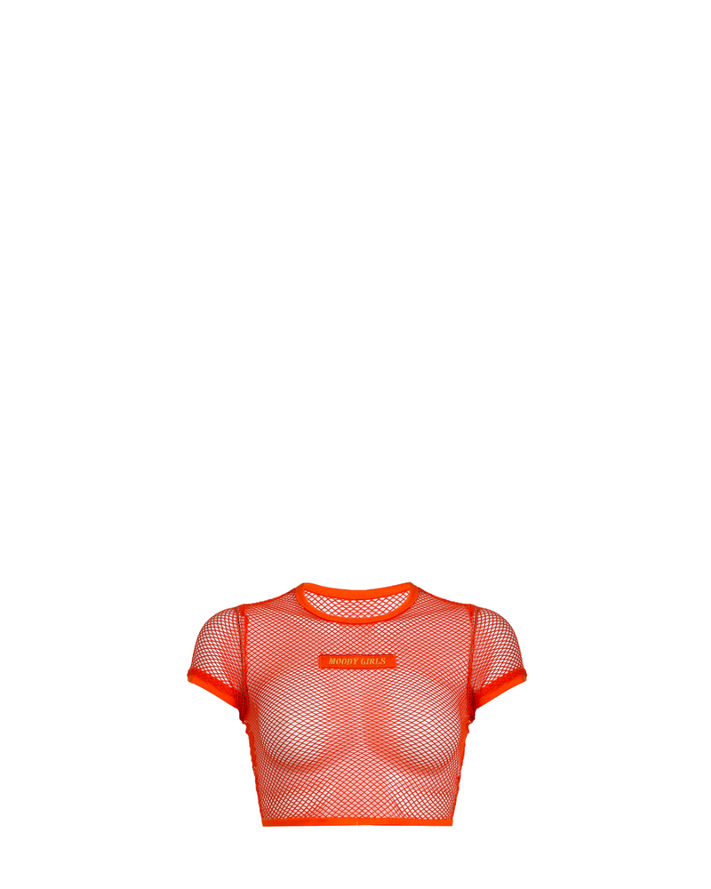 Short Sleeve Mesh Cropped Tee
