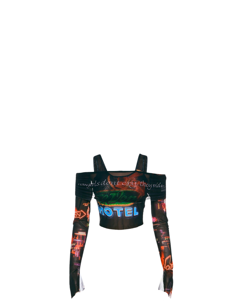 Cali Graphic Off The Shoulder Top