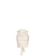 Hooded Backless Tie Waist Cropped Tank