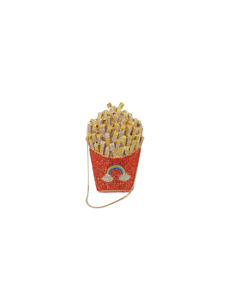 French Fry Shaped Rhinestone Clutch