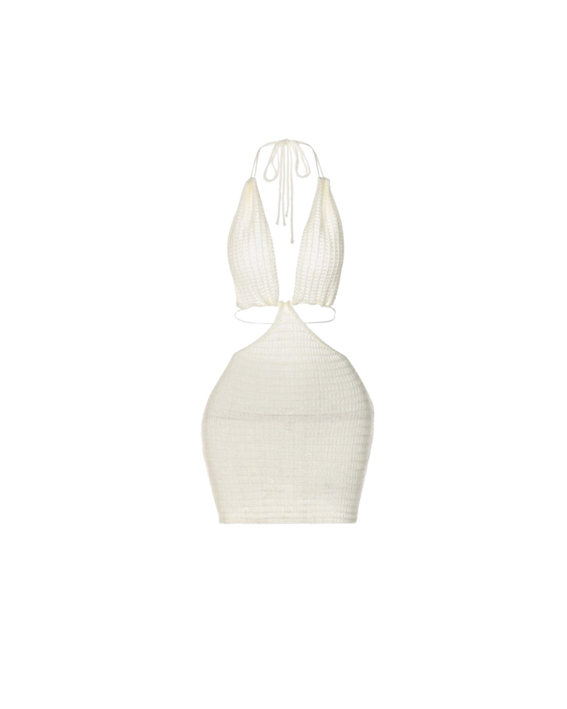 Santorini Crochet Mini Dress