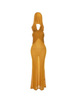 Hooded Mesh Maxi Dress