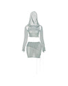 Long Sleeve Knit Hooded Set