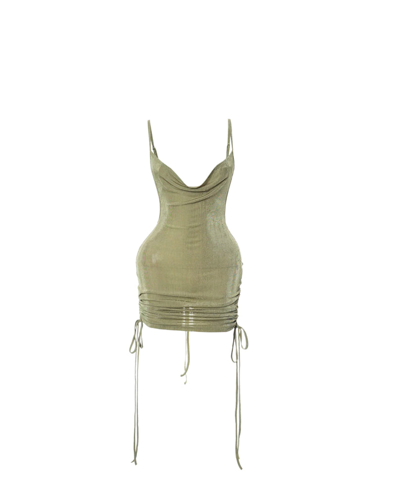 Olive Backless Mini Dress