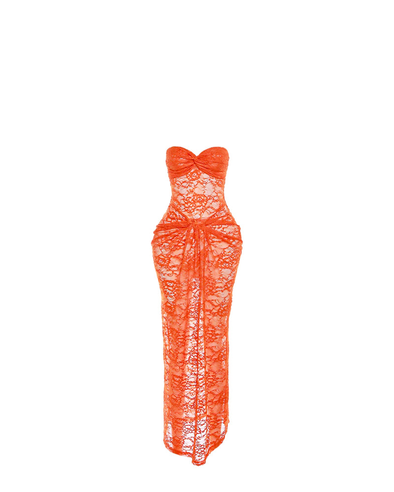 Tangerine Lace Dress