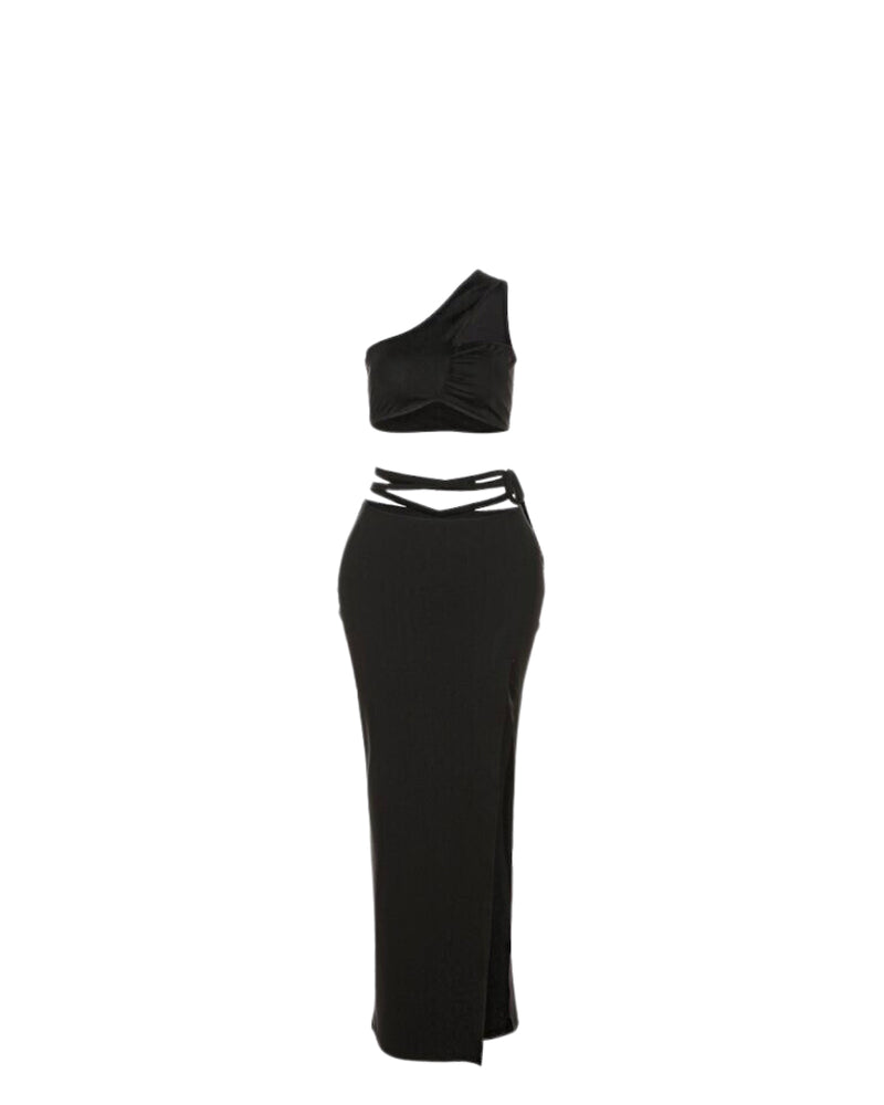 Noir Tie Up Two Piece Set