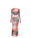 Gia Mesh Two Piece Skirt Set