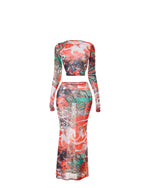 Gia Mesh Two Piece Skirt Set