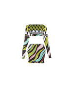 Wavy Print Skirt Set