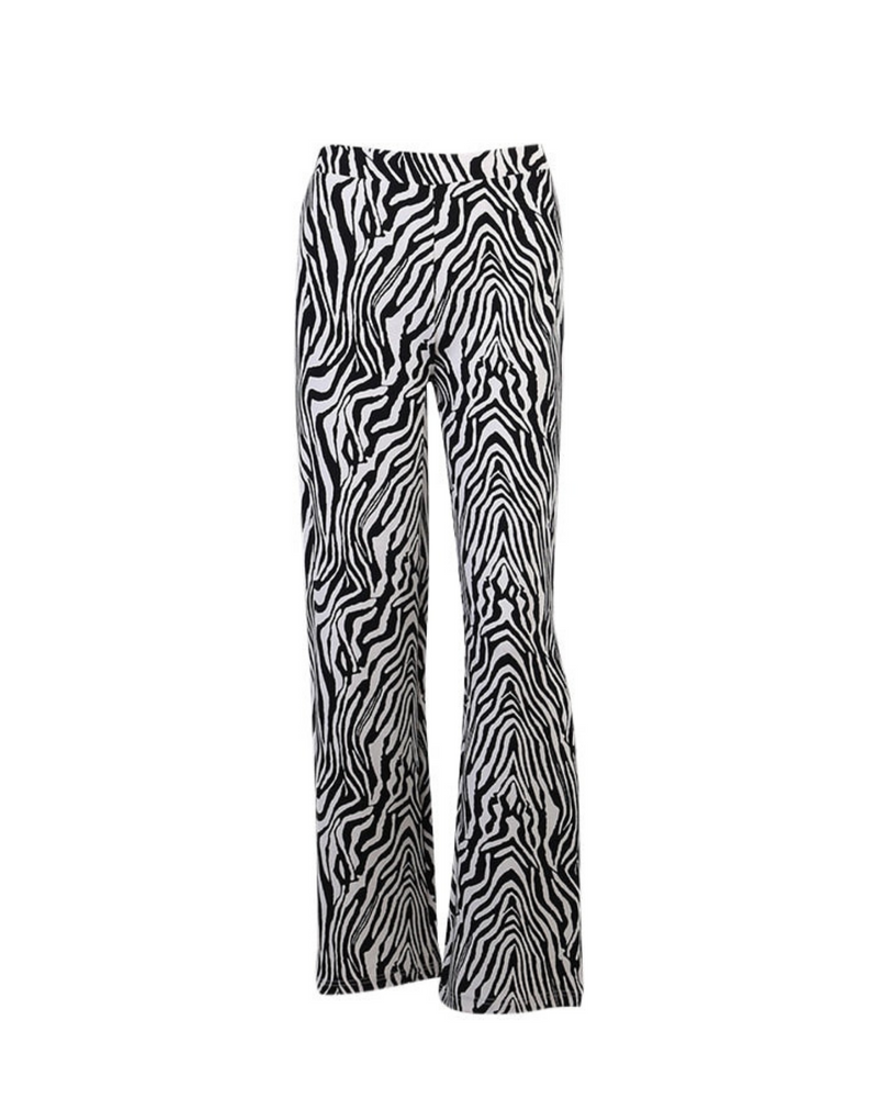Zebra Print Wide Leg Pant