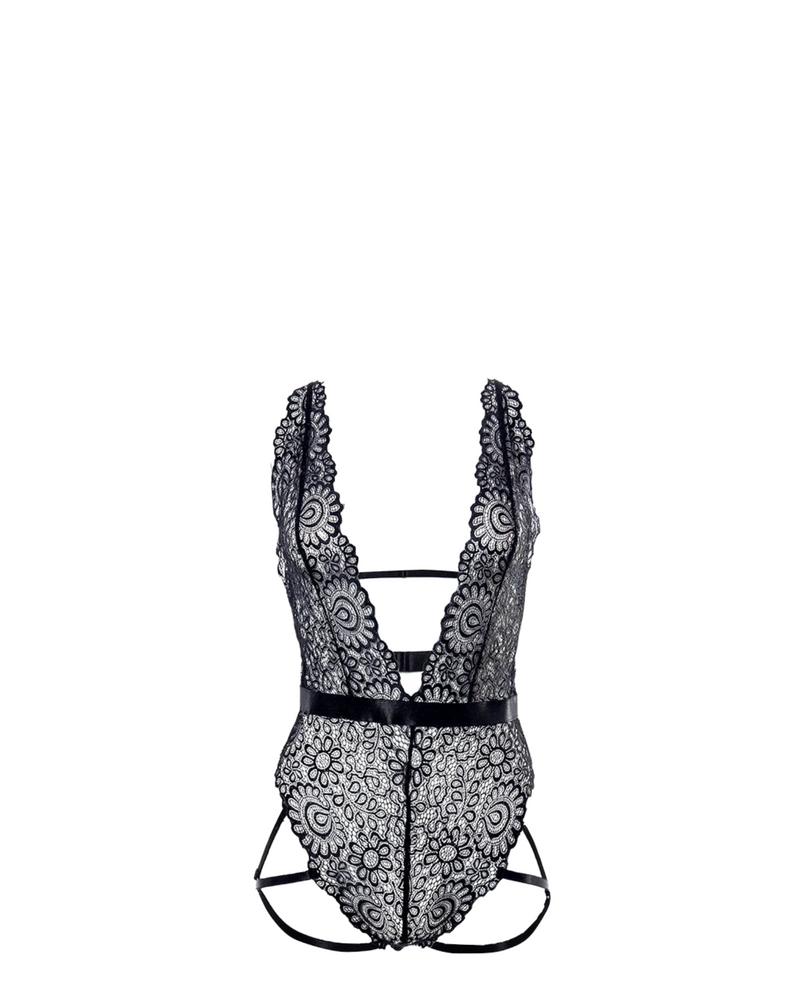 Deep V Lace Bodysuit