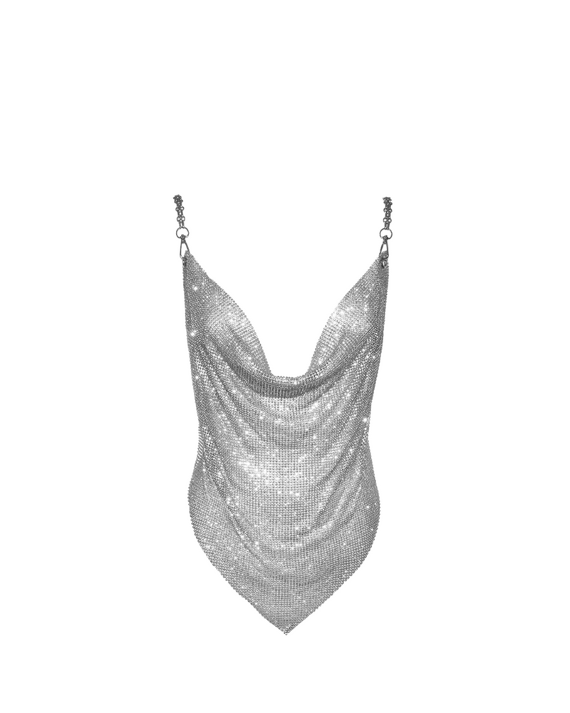 Crystal Rhinestone Halter Tank Top