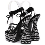 Bratty Crystal Chunky Heel