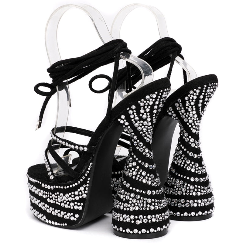 Bratty Crystal Chunky Heel