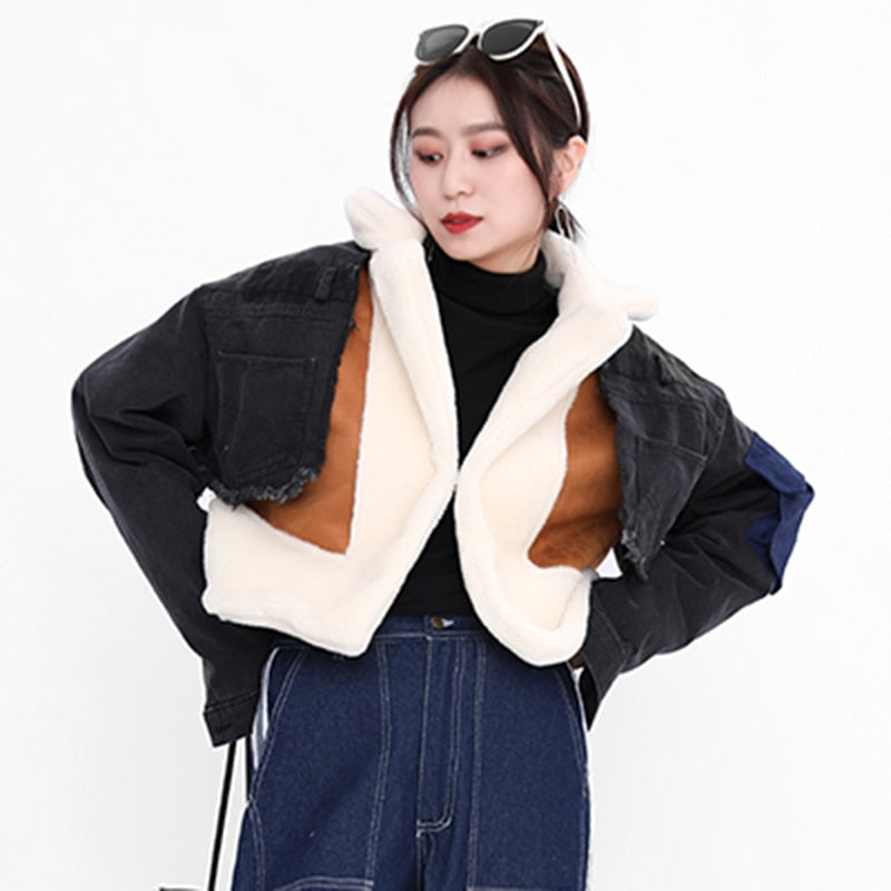 Patchwork Wool Coat