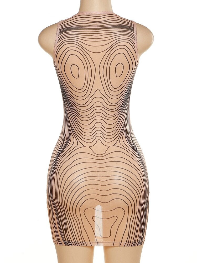 Serving Body Mesh Mini Dress