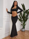 Backless Long Sleeve Maxi