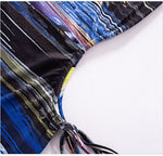 Stripe Print Hip Cut Out Dress