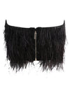 Strapless Feathered Crop Top