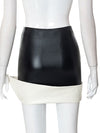 Faux Leather Tiered High Waist Skirt