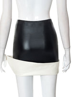 Faux Leather Tiered High Waist Skirt