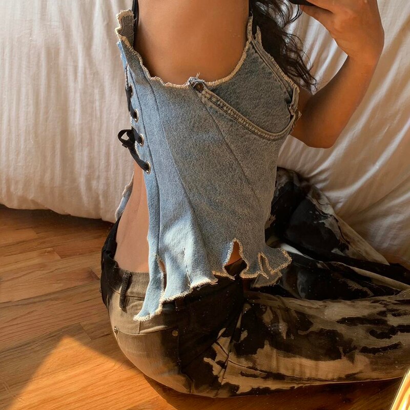 Kiya Denim Corset Top