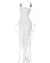 White Ribbon Midi Dress