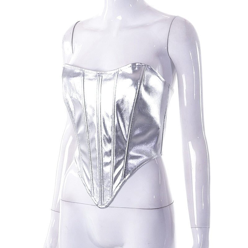 Lace Up Liquid Strapless Corset