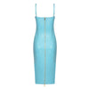 Turquoise Faux Leather Midi