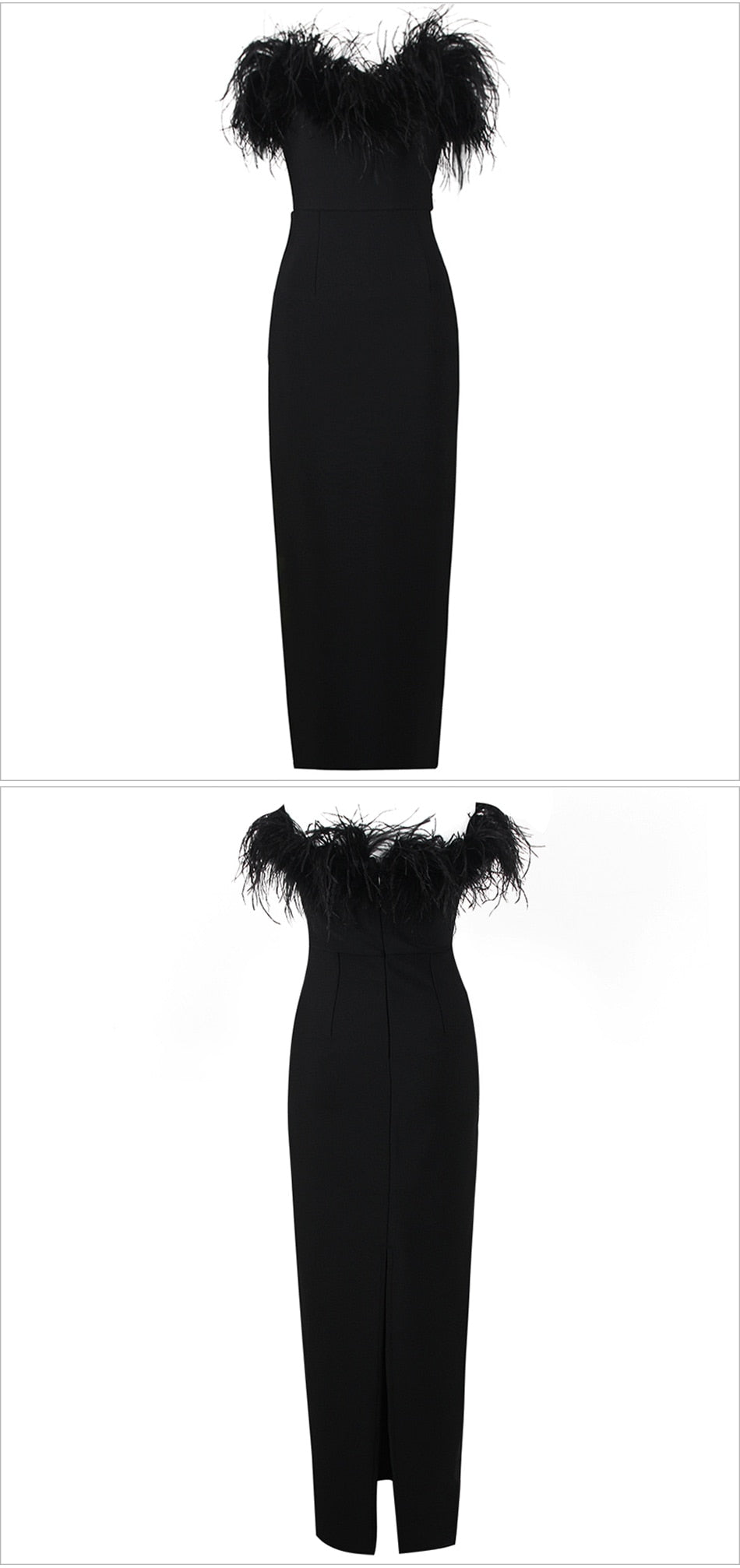 Tessa Feathered Top Bandage Dress