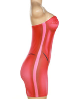 Body Print Strapless Mini Dress