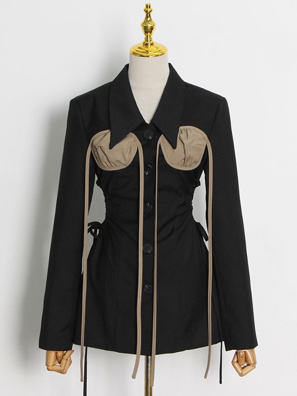Colorblock Cut Out Blazer