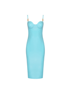 Turquoise Faux Leather Midi