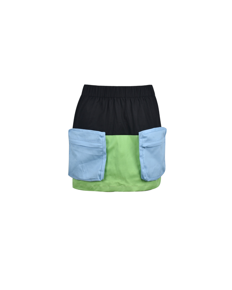 Color-Block Pocket Skirt